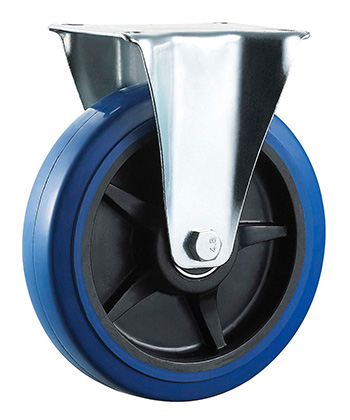 BLue Elastic Rubber Caster with PP core 