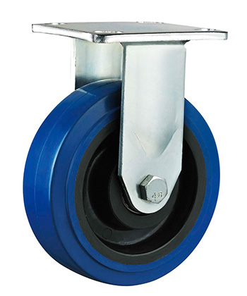 Heavy Duty Blue Elastic Rubber Caster with black core