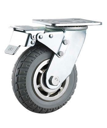 Heavy Duty Foaming Rubber Caster with Silver Core 