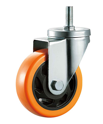 Orange Polyurethane/PVC Caster,Double Ball Bearing  