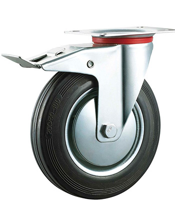 Industrial Rubber Caster with steel core  