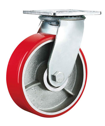 Heavy Duty PU Caster with Cast Iron Core 