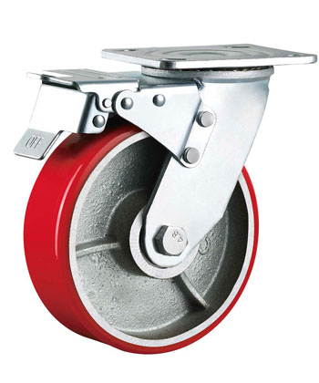Heavy Duty PU Caster with Cast Iron Core 