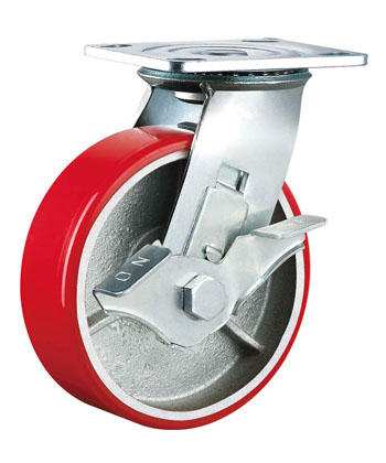 Heavy Duty PU Caster with Cast Iron Core 