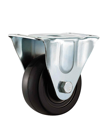 Black Rubber Caster with Plate 