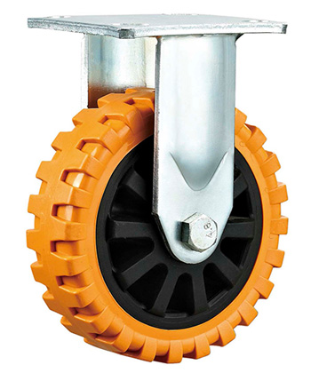 Heavy Duty Orange Polyurethane Caster with Black core