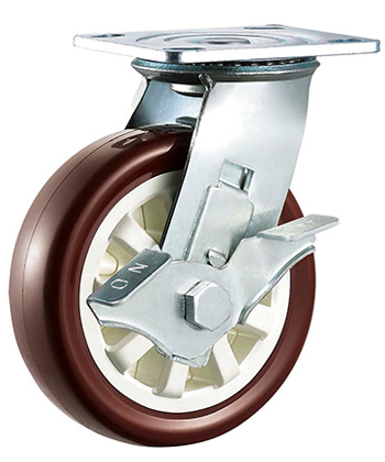 Heavy Duty Flat Polyurethane Caster with poly core