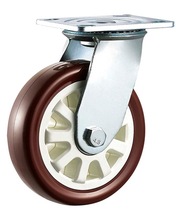 Heavy Duty Flat Polyurethane Caster with poly core