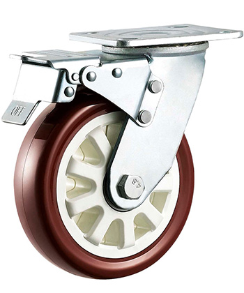 Heavy Duty Flat Polyurethane Caster with poly core 