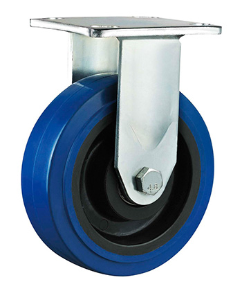 Heavy Duty Blue Elastic Rubber Caster with black core