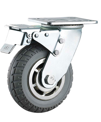 Heavy Duty Foaming Rubber Caster with Silver Core