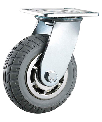 Heavy Duty Foaming Rubber Caster with Silver Core 