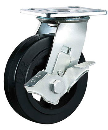 Heavy Duty Rubber Caster with Cast Iron Core
