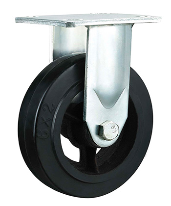 Heavy Duty Rubber Caster with Cast Iron Core 