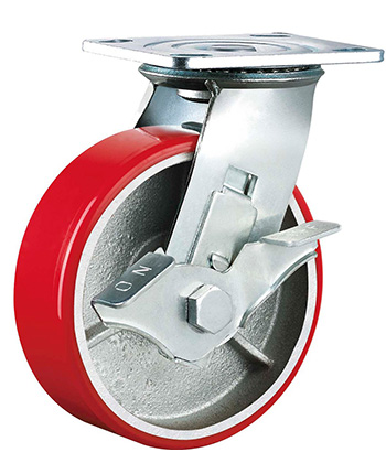 Heavy Duty PU Caster with Cast Iron Core