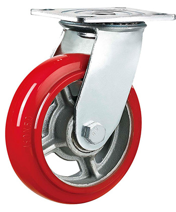 Heavy Duty Caster with PU mold on Cast Iron Wheel