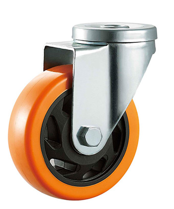 Orange Polyurethane/PVC Caster,Double Ball Bearing
