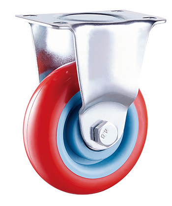 Red Polyurethane/PVC Caster,Double Ball Bearing
