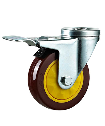 Single Ball Bearing PU/PVC Caster 