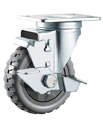 Grey Polyurethane/PVC Caster,Ball Bearing