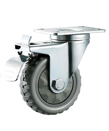 Grey Polyurethane/PVC Caster,Ball Bearing 