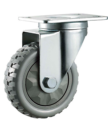 Grey Polyurethane/PVC Caster,Ball Bearing  