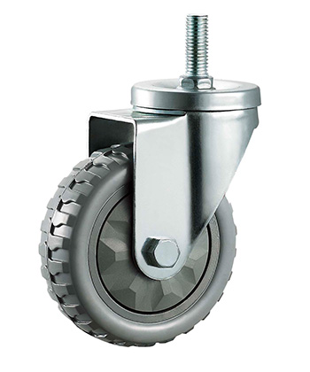 Grey Polyurethane/PVC Caster,Ball Bearing   