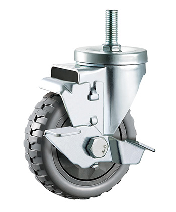 Grey Polyurethane/PVC Caster,Ball Bearing  