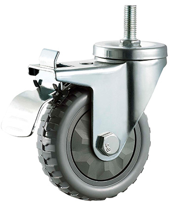 Grey Polyurethane/PVC Caster,Ball Bearing 