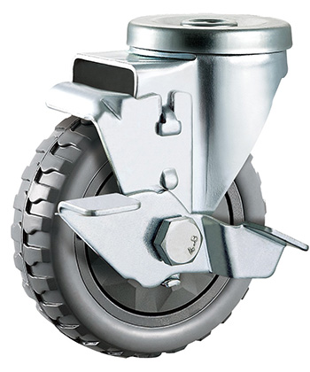 Grey Polyurethane/PVC Caster,Ball Bearing  
