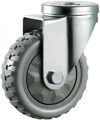 Grey Polyurethane/PVC Caster,Ball Bearing  