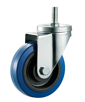 BLue Elastic Rubber Caster with PP core   