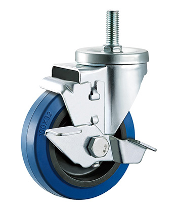 BLue Elastic Rubber Caster with PP core   