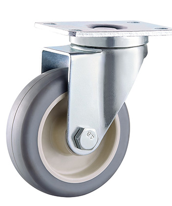 Grey TPR Caster with PP core,double ball bearing