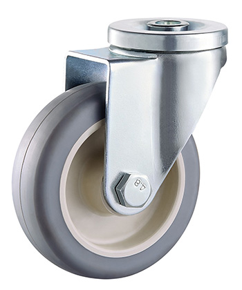 Grey TPR Caster with PP core,plain bearing