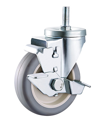 Grey TPR Caster with PP core,plain bearing 