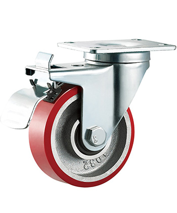 Heavy Duty PU Caster with Cast iron core 