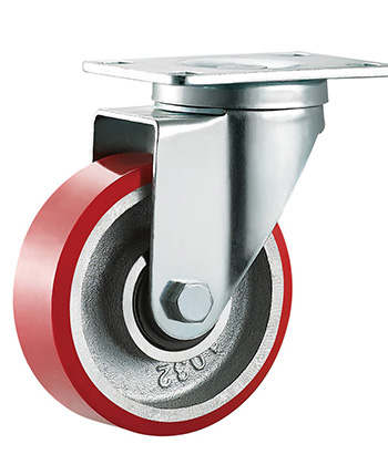 Heavy Duty PU Caster with Cast iron core   