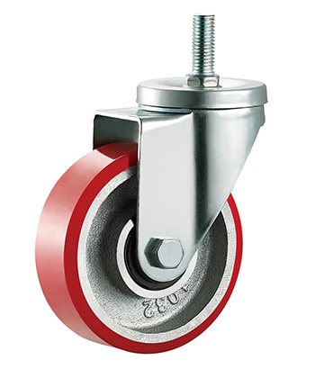 Heavy Duty PU Caster with Cast iron core  