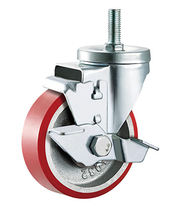 Heavy Duty PU Caster with Cast iron core   