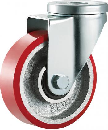 Heavy Duty PU Caster with Cast iron core    