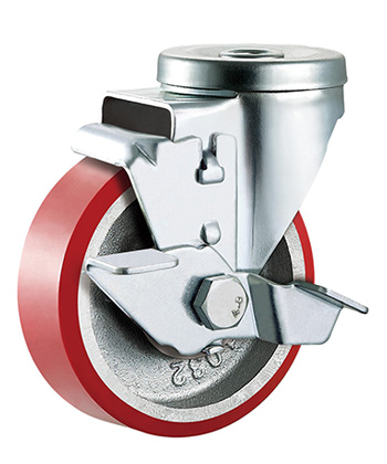 Heavy Duty PU Caster with Cast iron core 
