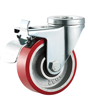 Heavy Duty PU Caster with Cast iron core 