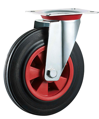 Industrial Rubber Caster with plastic core