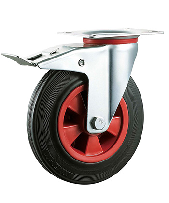 Industrial Rubber Caster with plastic core 
