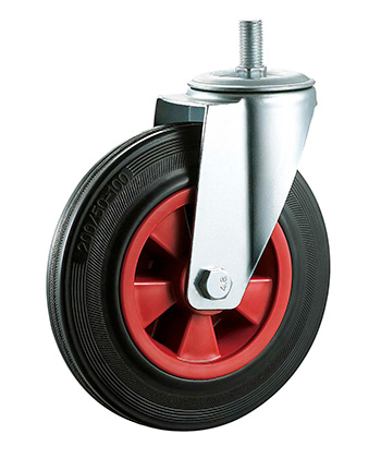 Industrial Rubber Caster with plastic core   