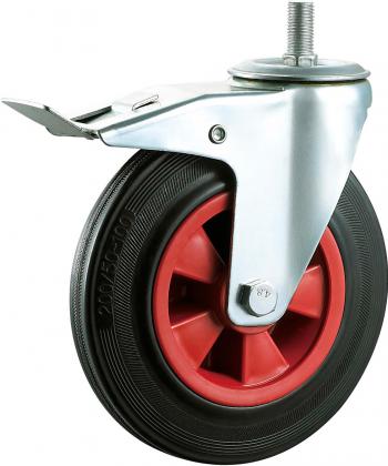 Industrial Rubber Caster with plastic core  