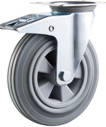 Industrial Grey Rubber Caster with plastic core