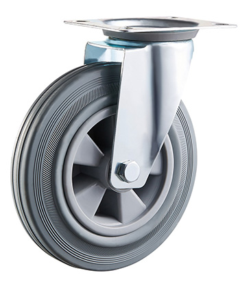 Industrial Grey Rubber Caster with plastic core