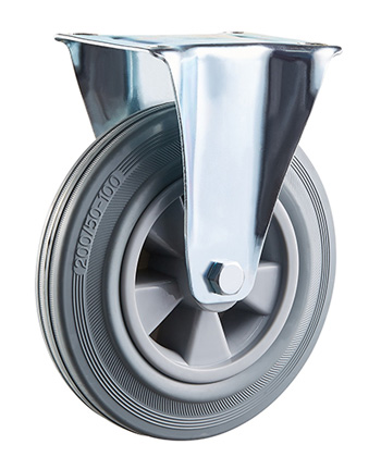 Industrial Grey Rubber Caster with plastic core 